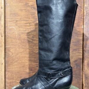 Boots Black Over the Knee Leather Boots